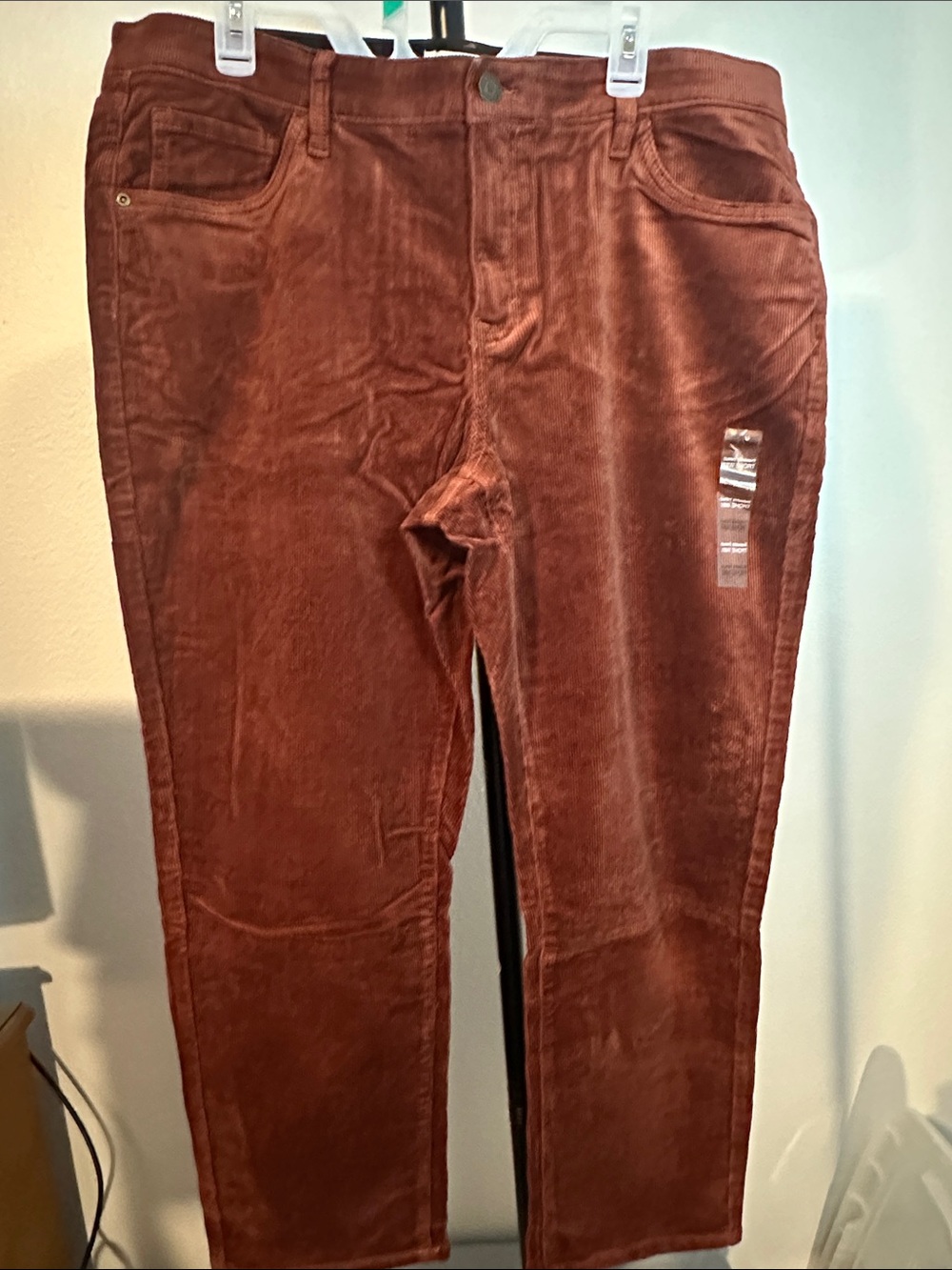 Women’s Corduroy Pants in Burnt Orange - Curvy Straight Fit